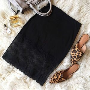 UO Black Skirt with Lace Bottom